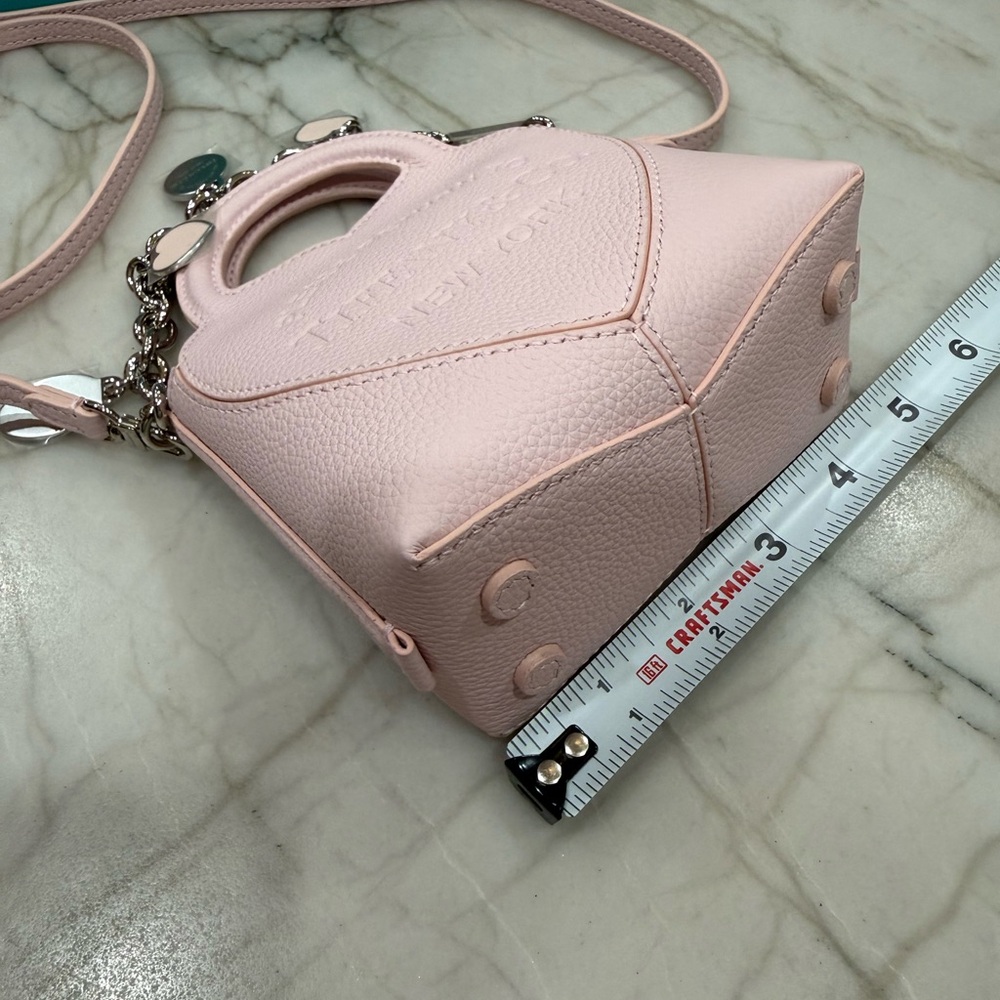 Tiffany & Co. Pale Pink Leather Mini Bag with Charm Chain New Full Set - Picture 5 of 15